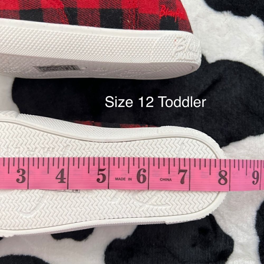 Malibu Blowfish Kids Red and Black Buffalo Check Print Sneakers - Picture 9 of 9